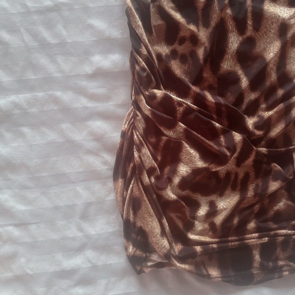 Leopard Print Ruched Dress - Picture 4 of 6